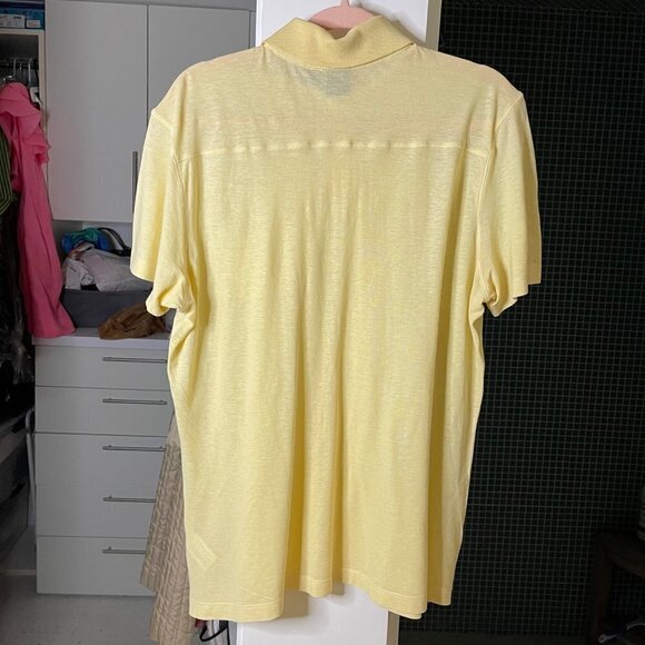 Hugo Boss Mens Polo Shirt Yellow Size Medium Pure Cotton Short Sleeve Button - Picture 13 of 16